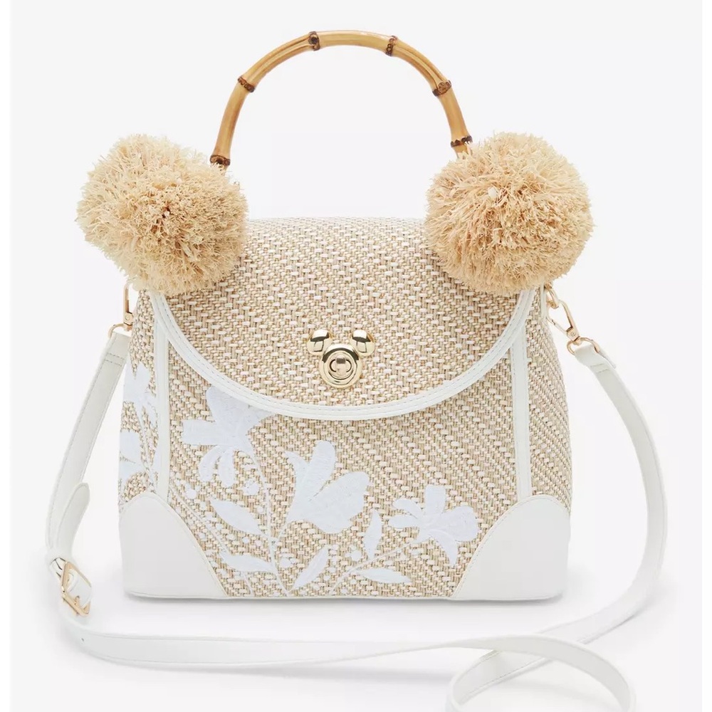 Our Universe Disney Mickey Mouse Floral Pom Pom Handbag - BoxLunch Exclusive